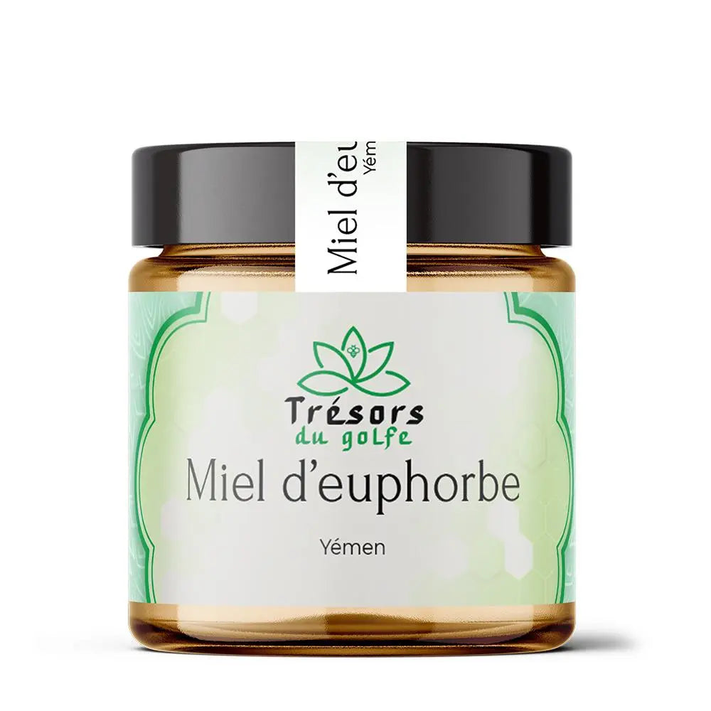 Miel d'Euphorbe du Yémen, goût unique, couleur dorée, riche en antioxydants